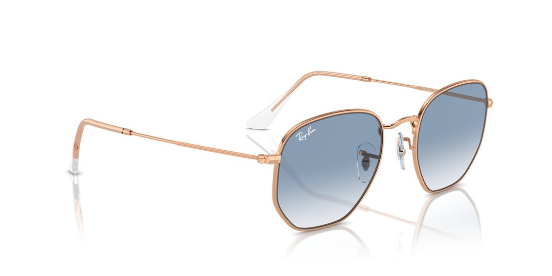 Ray-Ban Hexagonal RB3548N Oro rosa / Transparente azul 4