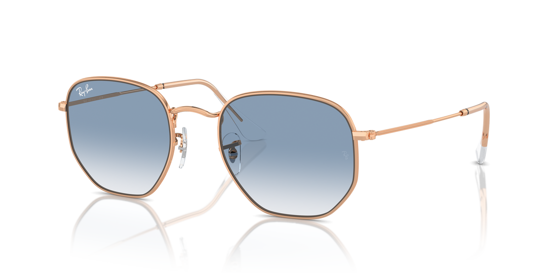 Ray-Ban Hexagonal RB3548N Oro rosa / Transparente azul 1