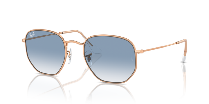 Ray-Ban Hexagonal RB3548N Oro rosa / Transparente azul 1