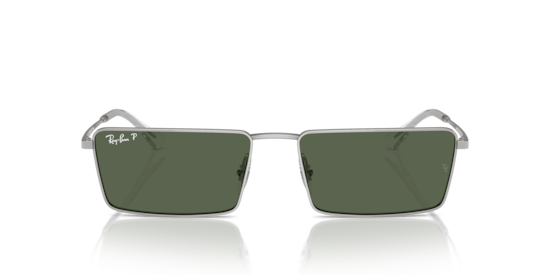 Ray-Ban Emy Rb3741 003/9A Plateado / Polarizadas verde oscuro vista 3