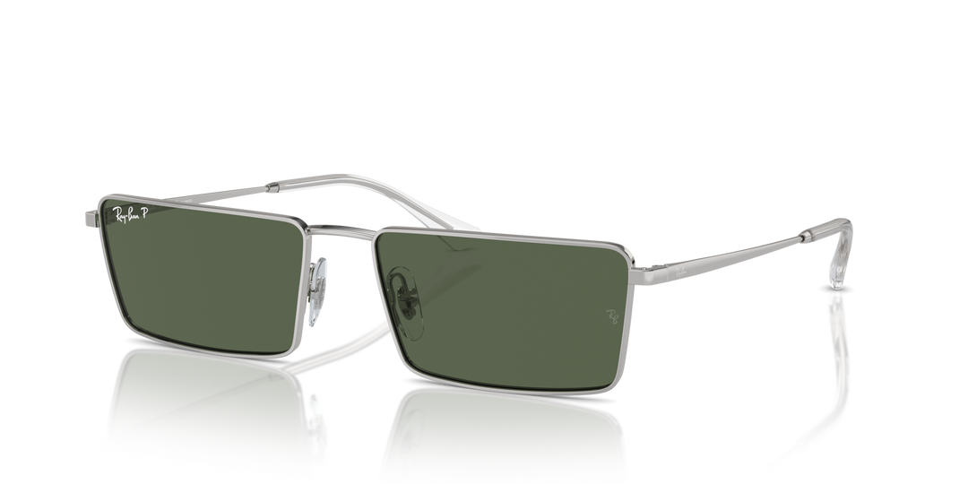 Ray-Ban Emy Rb3741 003/9A Plateado / Polarizadas verde oscuro vista 2