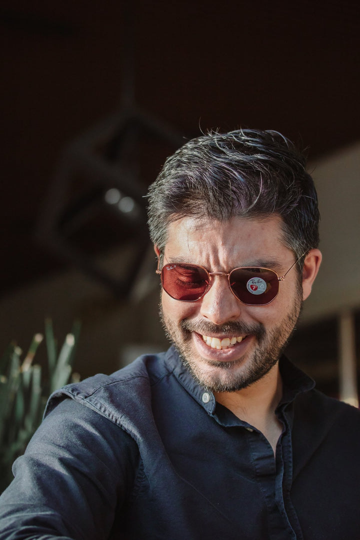 Foto real Reval - RAY BAN HEXAGONAL POLARIZADO RB3548N - RB3548N polarizado rosa vino - _MG_4433.jpg