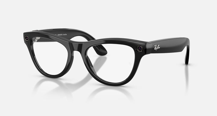 Ray-Ban Meta Skyler Gen 2 RW4014 601/1M 52 Negro Brillante Transitions Verde Grafito - vista tres cuartos