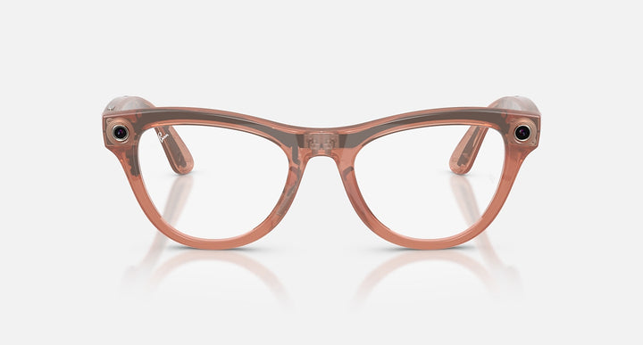 Ray-Ban Meta Skyler Gen 2 RW4014 6778M4 52 Durazno Brillante Transitions Marrón - vista frontal