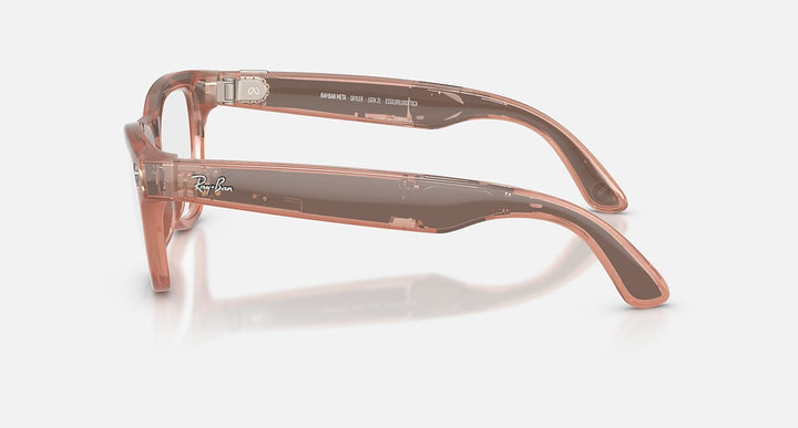 Ray-Ban Meta Skyler Gen 2 RW4014 6778M4 52 Durazno Brillante Transitions Marrón - vista lateral