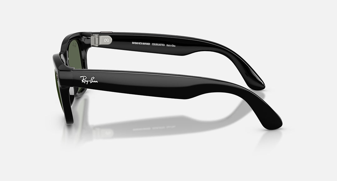 Ray-Ban Meta Wayfarer Gen 2 RW4012 601/71 53 Negro Brillante Verde G-15 - vista lateral